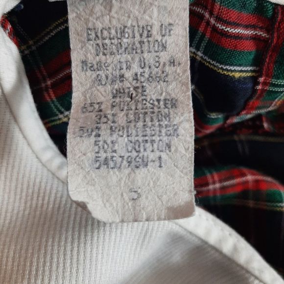 Vintage Winnie The Pooh Plaid Dress Girls 5 Bishop Eyelet Lace Collar Prarie USA - Picture 4 of 6